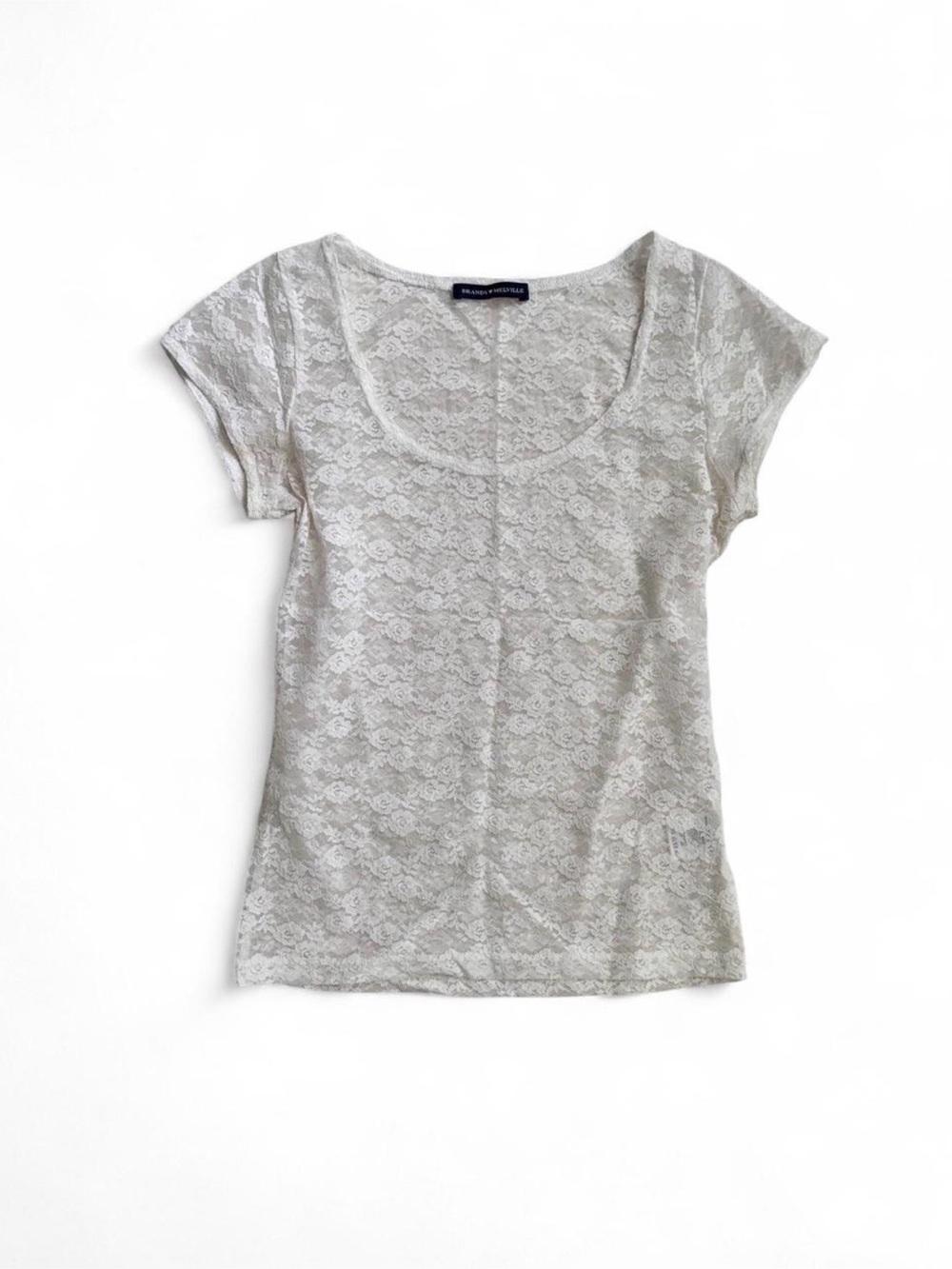 brandy melville white lace tee ˖𓍢ִ໋❀ - Picture 1 of 7